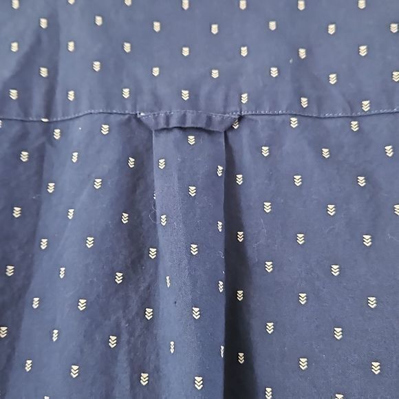 American Eagle Men's Blue Chevron‎ Dotted Long Sleeve Button Down Shirt Sz L - Picture 5 of 13